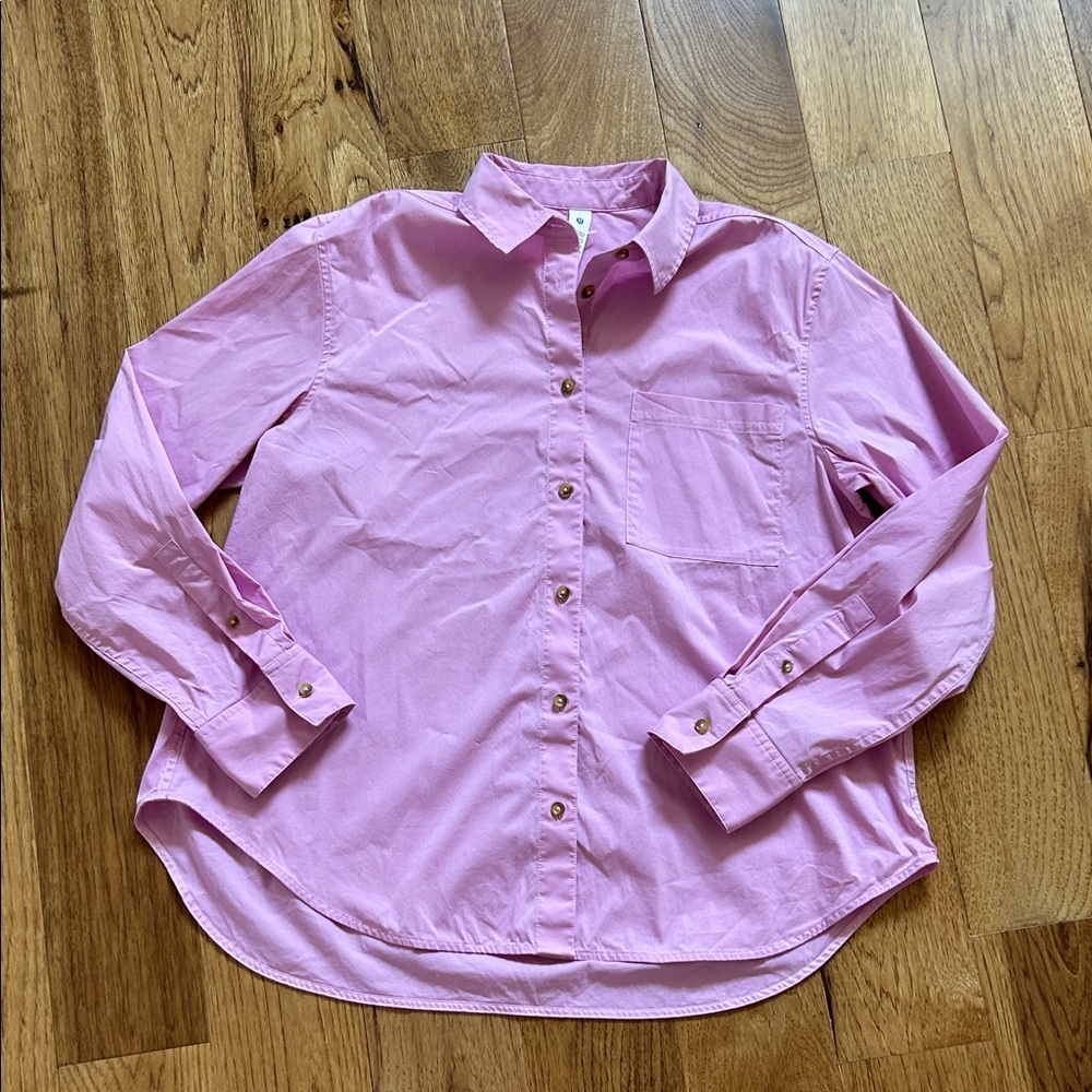 Lululemon Relaxed-Fit Cotton-Blend Poplin Button-Down Shirt size L